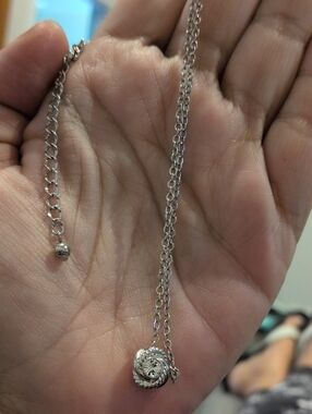 Sterling Silver White Crystal Pendant Necklace